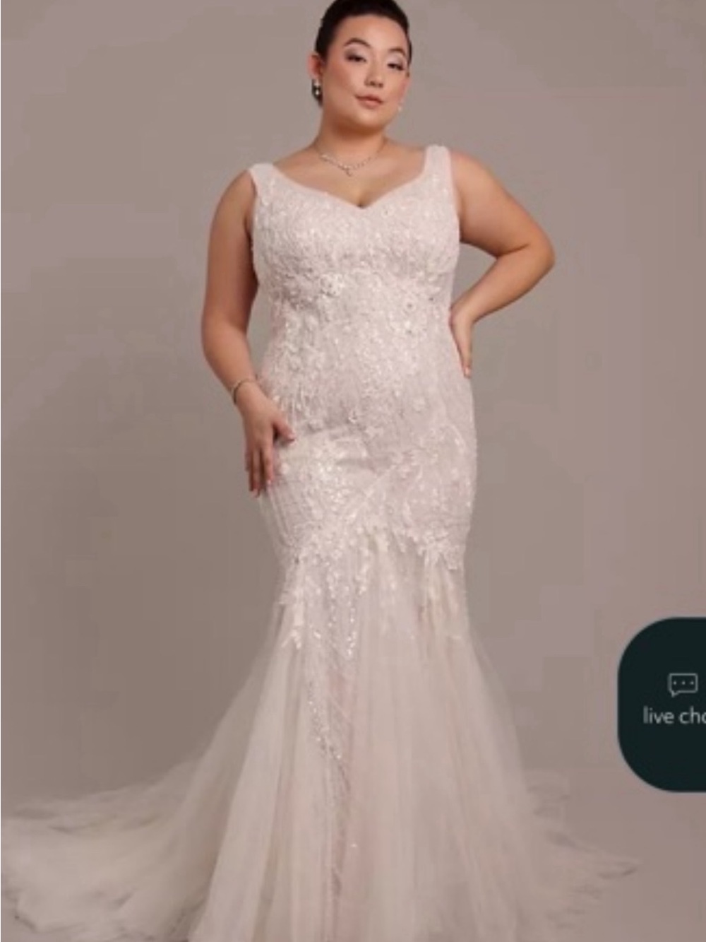 Plus-Size Ivory Lace Mermaid Wedding Dress